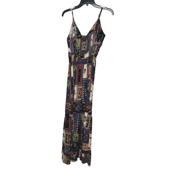 Angie Crochet Patchwork Maxi Dress Size Large Boho - Picture 10 of 12